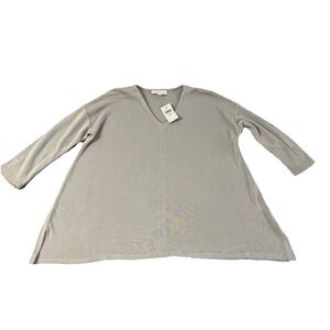 J.Jill PureJill Sand-Washed Gray Top Modal Blend Sz XS Quiet Luxury Minimalist